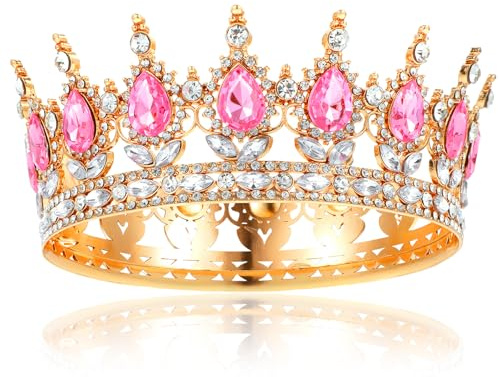 1 Stück Krone Damen Prinzessin Tiara Kristall Tiara Prinzessin Kristall Strass Stirnband Hochzeit Tiaras Kronen Glitzernde Braut Diadem Haarschmuck Krone für Torte Party Festzug Hochzeitsfeier