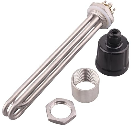 DN40/1.5 Thread SUS304 Immersion Heating Element 220V/380V 3KW/4.5KW/6KW/2KW/3750W Water Tank Boiler Tubular Heater(Set-3,2kw)