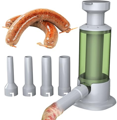 Machine à saucisse : dispositif de remplissage rapide et facile de remplissage de viande verticale avec quatre raccords de tube de remplissage pour boyaux | Herrami