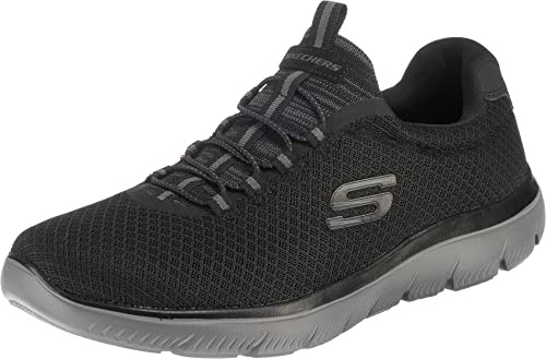 Skechers Homme Summits 52811 Espadrilles, Black Mesh/Charcoal Trim, 43 EU
