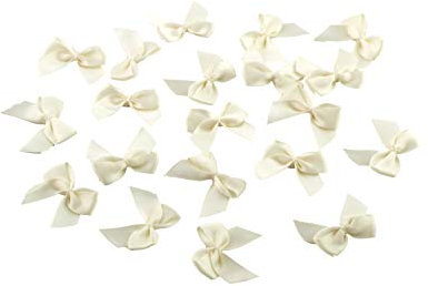 20 Stück Satinschleifen 2,5x3cm Ivory