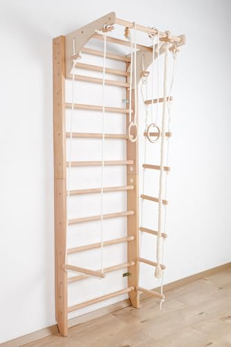 SportBaby Escalera Sueca Barras de Pared Kombi-2-240, Gimnasia de los niños en casa, Complejo Deportivo de Gimnasia