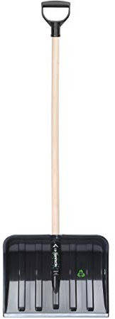 Schneeschaufel Noname 41 ECO Schaufel Winter Schneeschieber 410mm breites Kunststoff Schild mit Metallbeschlag Holzstiel und D-Grip Griff