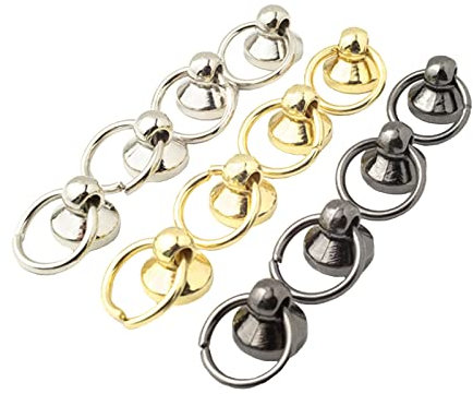 60 Stück Niet Stud mit Ring 8mm DIY Leder Craft Zubehör Nieten Hardware Zubehör Nieten Nieten mit Schraubverschluss für Kunst und Leder Handwerk DIY Gürtel Geldbörse Handtasche Handyhüllen-Dekoration