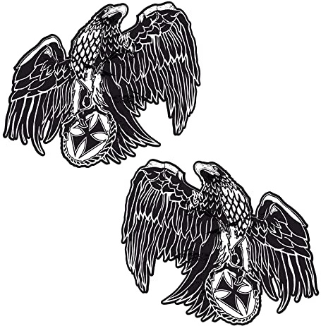 cut-it folientechnik & design 2X Old German Adler Aufkleber 9x9cm Kult Sticker Oldtimer Kulturgut Auto Iron Cross Vintage Oldschool Youngtimer V8 Motorrad Tankaufkleber