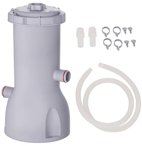 Outsunny Pompe de filtration épurateur à cartouche pour piscine hors sol 3785 L/h 90 W Blanc
