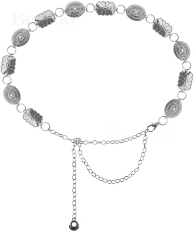 Boneke Kettengürtel für Frauen, Conch Kettengürtel Für Kleid und Jeans, Verstellbarer Metall Western Gürtel für Halloween und Partys