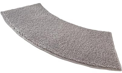 LOVIVER Gebogene Duschmatte, Badewannenmatte, Plüsch-Badezimmerteppich, weich, rutschfest, Gebogene Badematte, Badezimmer-Matte, GRAU