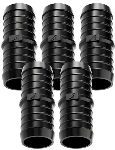 40mm (1.5 Inch) 5 Pack Double Male Hose Pipe Connectors for Garden DIY Automotive Tubes
