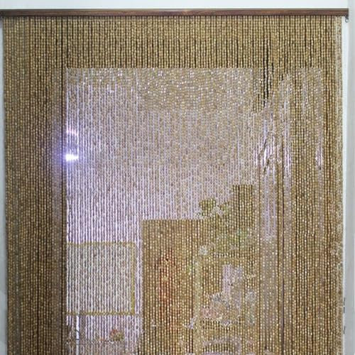 tow000ack Bambusvorhang Türvorhang Bambus Perlenvorhang Fadenvorhang,Hängend,Raumteiler,Handgefertigt,für Flur,Fenster,Tür,Heimdekoration,Anpassbar,Breite x Höhe (90cm x 200cm(110 Stränge))