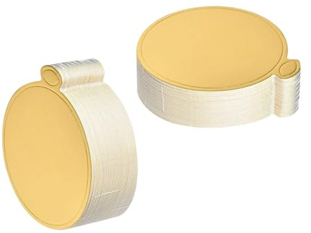 FSSTUD Lot de 100 mini planches à gâteau rondes de 9 cm - Pour décoration de gâteaux - Doré