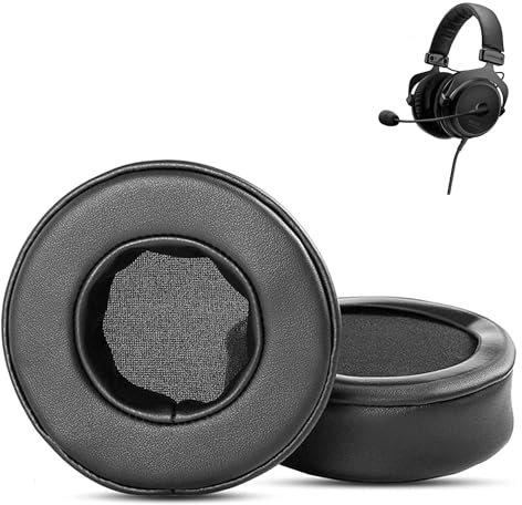 XRHTONG Beyerdynamic MMX 300 Ersatz-Ohrpolster, kompatibel mit Beyerdynamic MMX 300 DT 990 Pro DT 770 Pro DT990 DT770 Pro Kopfhörern, Ohrpolster (Proteinleder/Memory-Schaumstoff)