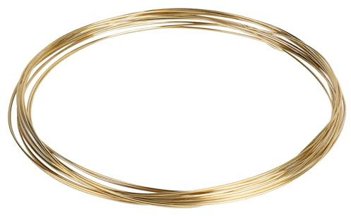 EFUTURETIME Messingdraht 2,0mm x 10m, Kupferdraht aus Messing, Brass Wire zum Ornamentweben, Dekorieren, Modellieren und Löten, Gold