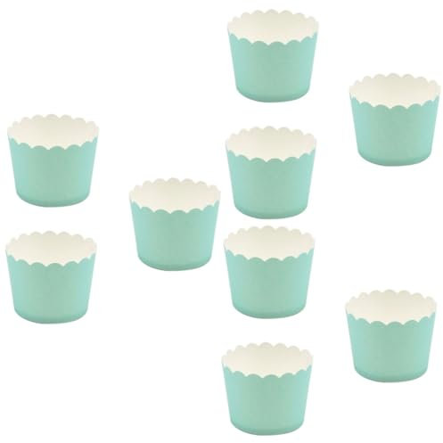 CIYODO 72 Piezas Vasos De Papel Para Pastel Tazas De Tulipán Envoltorios Para Pasteles Envoltorio De La Magdalena Vasos De Papel Para Muffins Tazas De Papel Para Muffins Verde Claro