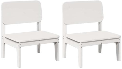 vidaXL Gartenstühle 2 STK. Weiß 60x52,5x72 cm Massivholz Kiefer, Relaxstuhl, Terrassenstuhl, Außenstuhl, Relaxsessel, Outdoor-Stuhl, Stuhl