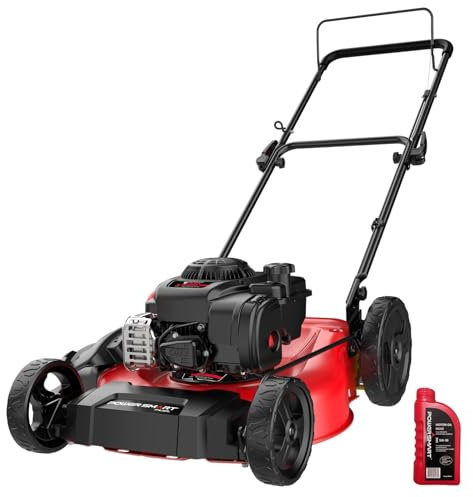 PowerSmart 21 Push Lawn Mower, B&S 125cc Engine, 2-in-1 Mulching and Side Discharge, Lightweight, Easy Assembly, Cordless Push Lawn Mowers for Garden Yard