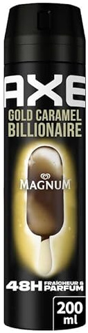 AXE - Deodorant für Herren, Spray – Magnum Gold Caramel Billionnaire – 48 Stunden Non-Stop frisch – Duft Karamell Gourmet – 200 ml