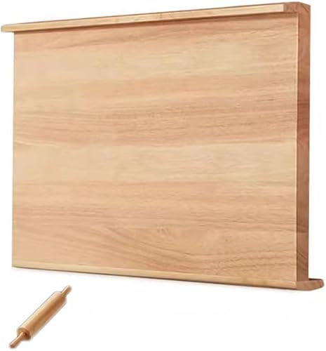 Tagliere in legno per impastare il pane con mattarello, tagliere reversibile con labbro, tagliere in legno con scanalatura per succo, per macellaio, verdure, frutta, pasticceria, formaggio e carne
