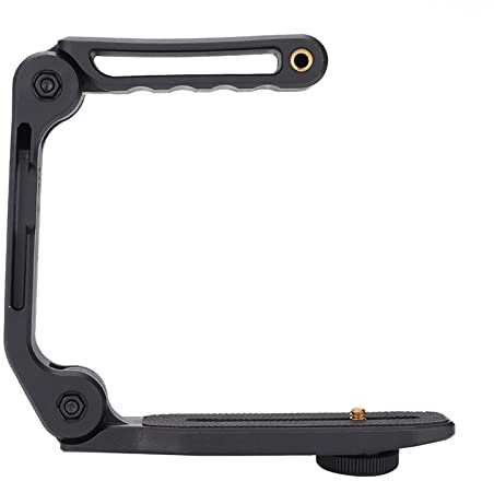 RASTKY Foldable U Grip Camera Handle, Handheld Stabilizer with Protective Pad, Universal Screw Holes for DSLR Digital Video Camera, Compact and Portable Design with Wrench for