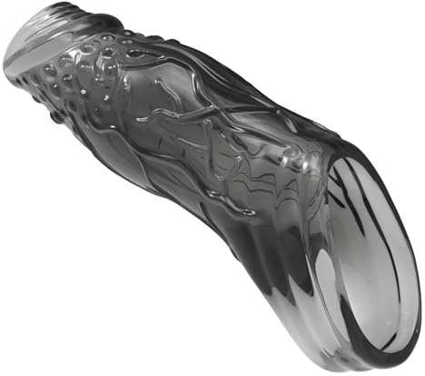 LZYLWC Penismanschette mit Hodenring – Weiche Penishülle Penis Sleeve zur Penisverlängerung & Erektionsverbesserung, Cock Sleeve Sexspielzeug für Männer & Paare(Schwarz)