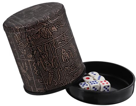 MUSISALY Cubilete de Dados Profesional con Soporte de Abs Resistente para Juegos de Fiesta y Bar, Tamaño Compacto para Adultos, Apto para Transporte y Entretenimiento en Reuniones Sociales