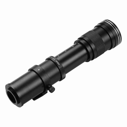 Fesjoy Objectif Téléobjectif à Mise au Point Manuelle F/8.3-16 420-800 Mm pour Appareils Photo D5100 D7000, Super Téléobjectif avec Montage 1/4 pour Une Prise de Vue Précise et des Images Claires,