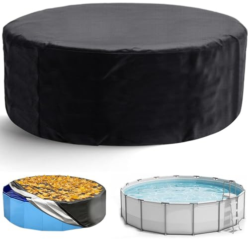 Runde Whirlpool-Abdeckung 215 * 70cm,420D volle Abdeckung, UV-beständig, wasserdicht, tragbar, für Whirlpools im Freien, idealer Ersatz für 6 Personen Whirlpool (Schwarz 215 * 70cm)