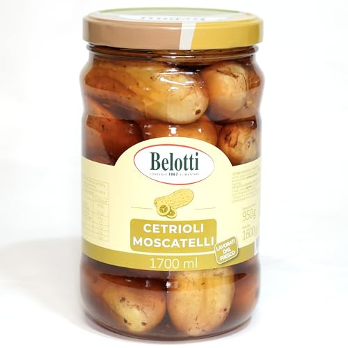Cetrioli Moscatelli di Bergamo 1700 ml – Cetriolini Tipici Conservati in Aceto di Vino Rosso – Lavorati dal Fresco, Prodotto Tradizionale Bergamasco – Barattolo da 1600 g (Confezione da 2 vasi)