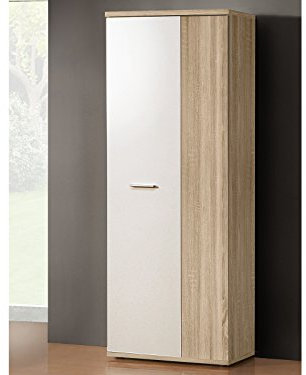 möbelando Schuhschrank Garderobenschrank Holzschrank Mehrzweckschrank Schrank Balu I Sonoma-Eiche/Weiß