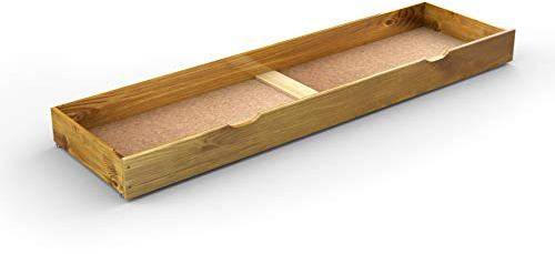 Nodax Under Bed Storage Drawers – Organizer Box for Bed Frames, Bedroom Furniture for Clothes & Blankets, Solid Wooden Underbed Storage Drawers with Hand Grooves, Strong & Durable | (Oak) 188cm