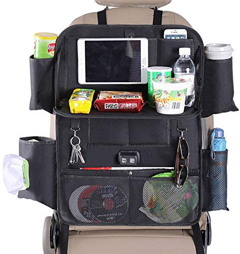 dauerhaft Rückenlehnenschutz, Auto Rücksitz Organizer für Kinder Auto Rückenlehnentasche Rücksitzschutz Multi-Tasche wasserdichter Rücksitzschoner Kick-Matten-Schutz mit Ipad Halter Geschenk