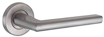 JDEL Juego de manivela Roseta Acero INOX para Puerta de Paso o de Interior, 50mm