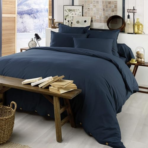 Housse de Couette Flanelle Marine 260x240 cm
