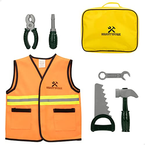 Kit obrero c/chaleco, maletín y herramientas 7 pzas My Tools