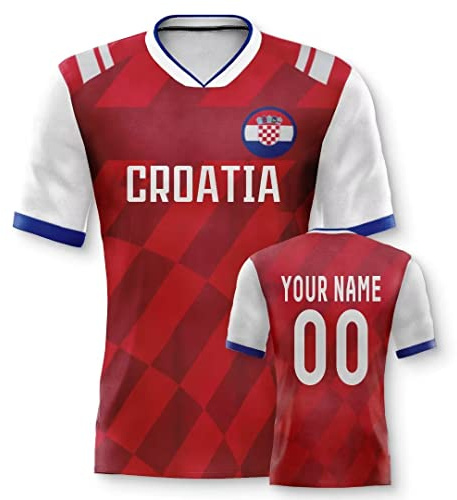 Personalisiertes Weltmeisterschaft Fussball Trikot mit Ihrem Namen und Nummer für Herren Damen Kinder Casual Sport Fan T-Shirt Trikot Geschenk