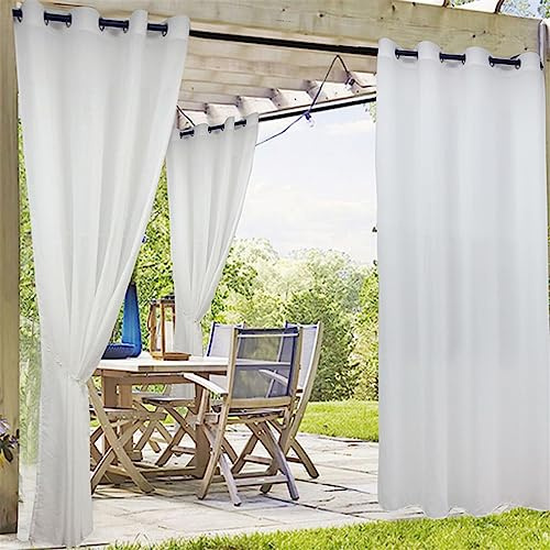 BESTORI Outdoor Vorhang Wetterfest Transparent Outdoor Gardinen Wasserdicht Vorhänge mit Ösen 1 Stück Sichtschutz Outdoor Pavillon Vorhänge für Garten Terrasse Veranda Balkon