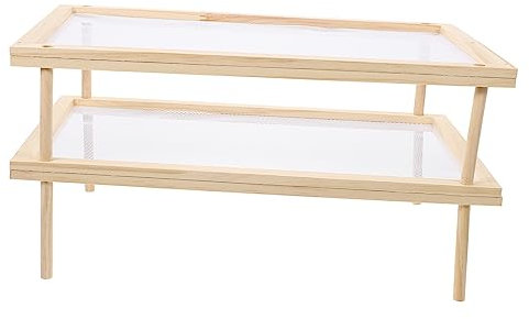 BUGUUYO Household Pasta Drying Rack Double-layer Noodle Stand Sturdy Kitchen Spaghetti Draining Shelf Suitable for Fresh Noodles and Vegetable Drying