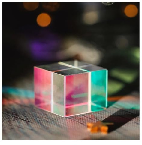 Prismen & Kaleidoskope 20 * 20 * 17mm Cube Licht Prisma Foto Ornamente 7 Farbe Kristall Dichroic Prisma Rechteck Optische Prisma Optik-Kits für den naturwissenschaftlichen Unterri
