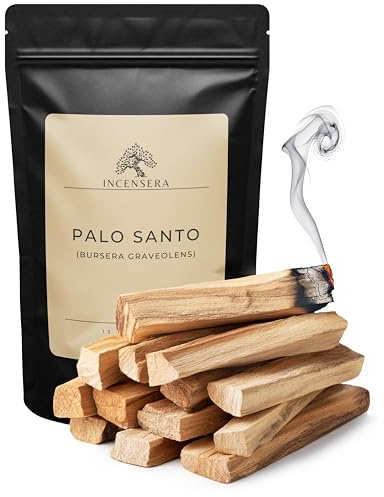 Incensera Palo Santo Räucherstäbchen – 13 natürliche Stäbchen aus Peru 10cm | Heiliges Holz aus Peru, für Aromatherapie & Ausräuchern der Wohnung