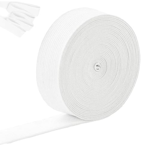 Elastique Couture, 10 Mètres Bande élastique, Ruban élastique 20 mm de Large, Elastique pour pantalons, pour Pantalons Élastiques, Ménage Bricolage Artisanat, Manchettes de vêtements, Blanc