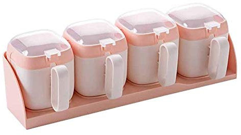 MYVVKIA Tarros de Especias con Etiqueta para Colgar en la Pared, Caja de condimentos con Tapa, Recipiente de Especias para salero de Cocina doméstica