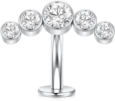 hengkaixuan G23 Titan Bauchschmuck Disc Bottom Belly Button Ring Flat Back Navel Piercing Schmuck 14G Belly Piercing Curved Barbell 10mm Internally Threaded Navel Ring für Frauen