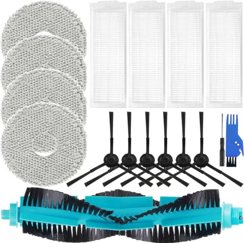 EATBALE Kit pour Cecotec Conga 11090 aspirateur robot comprenant 1 brosse principale 6 brosses latérales 4 filtres Hepa 4 serpillières Pièces de rechange Kit d'accessoires pour brosses de bordure
