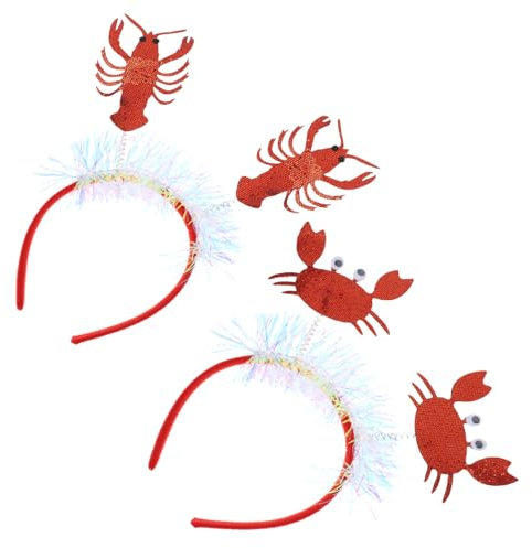 LIFKOME 2 Stück Kostüm Haarbänder Meereslebewesen Lobster Und Krabbe Meeres Thema Party Kopfschmuck Festival Requisite