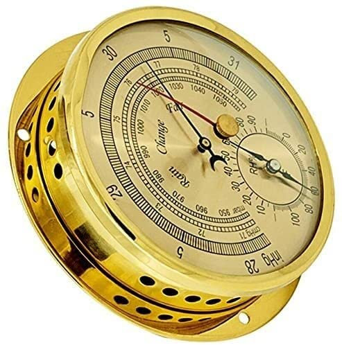 EOTRERANQ Traditional Barometer Traditional Weather Station 3 in 1 Temperature Humidity and Air Pressure, 5.9in No Battery Required Barometer, for Navigation, Aviation, Mountaineering, Boats, Househol
