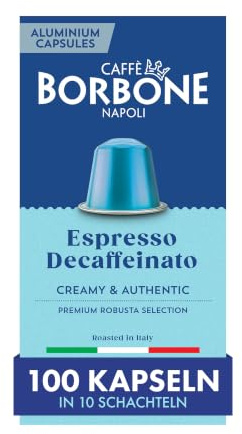 Caffè Borbone Decaffeinato - 100 Capsules de Café - Crémeux et Authentique - Compatibles avec les machines à café à usage domestique Nespresso*
