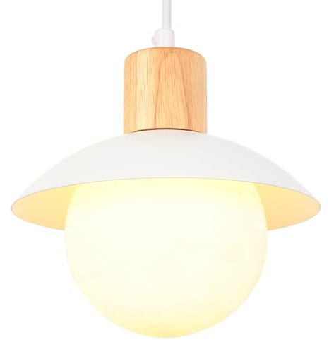 LIGKIN Hängeleuchte, Kugel, Kronleuchter aus Acryl, Lampenschirm in 3D, modern, mit G9-Glühbirne, Hängeleuchte, Holz, kreativ, für Küche, Wohnzimmer, Schlafzimmer