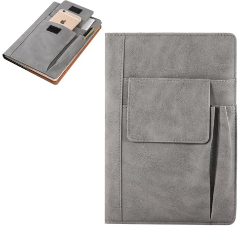 Leder-Buchhülle, A5-Notizbuchhülle, wasserdichte Buchhülle, A5-Leder-Buchhülle, wiederverwendbarer Buchschutz, Taschenbuch, Notizbuch, Wraps mit zusätzlichen Stifttaschen für Buchliebhaber