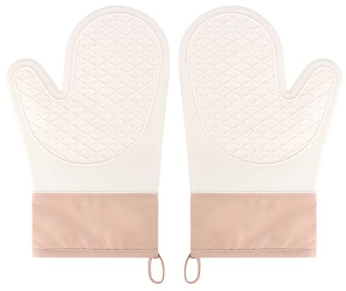 2PCS Guanti da Forno Silicone,Guanti Forno,Guanto da Forno Superficie Antisdrucciolevole,Cotone Interno,Guanti Cucina