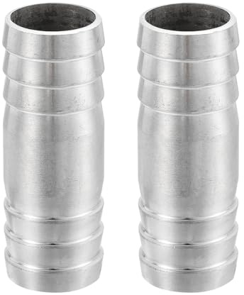 QUARKZMAN 2 Piezas De Racor para Manguera 22x60mm para Sistemas Plateado | Conexión De Acero Inoxidable 304, Conexiones Industriales, Equipos Neumáticos, De Vacío